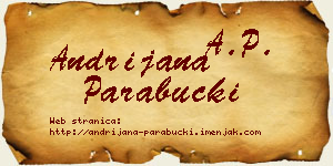 Andrijana Parabucki vizit kartica